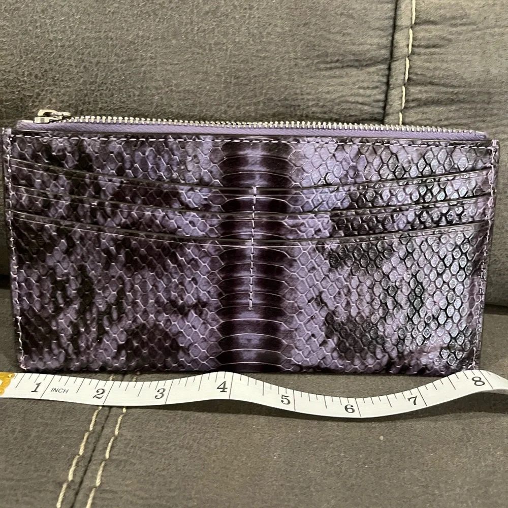 Michael Kors Violet Snakeskin Slim Wallet - Picture 5 of 7